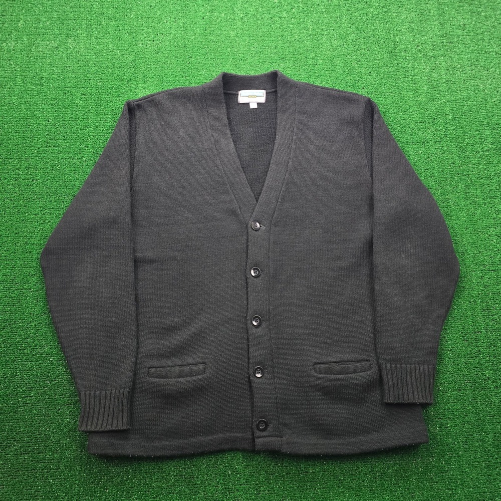 Edwards Andrew Rohan Cardigan Sweater Mens Large Black V-Neck Tuff Pil‎ Plus